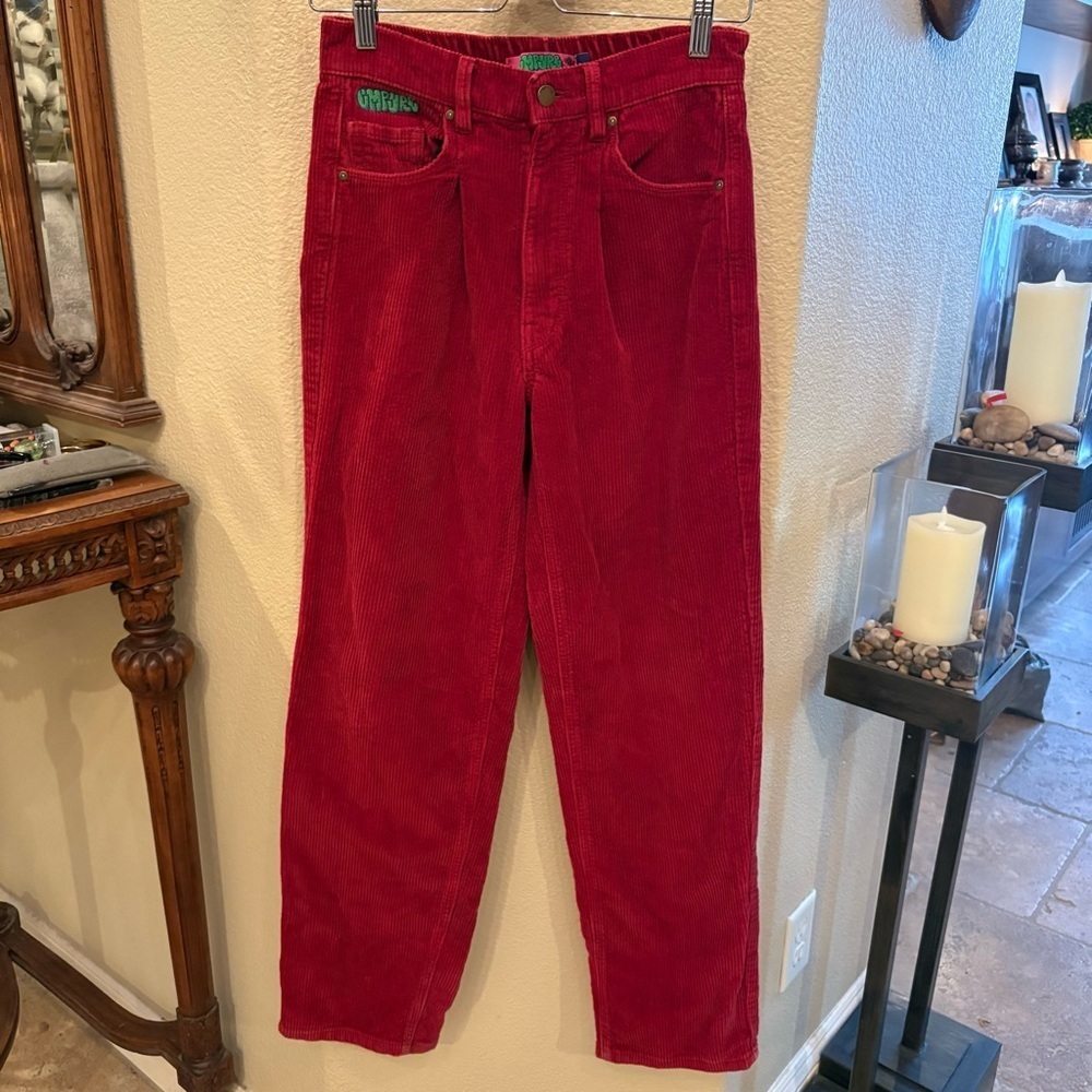 EMPYRE Red Corduroy Skate Pants Size Small